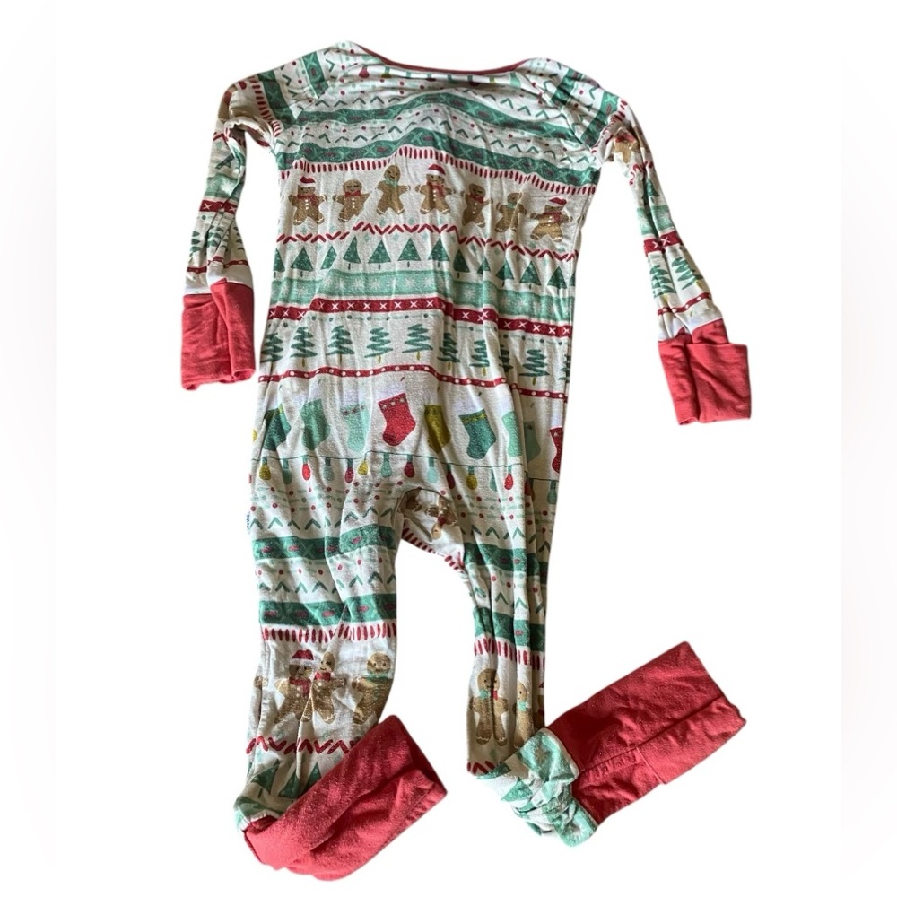 Little Sleepies Gingerbread Holiday Convertible Onesie 6-12 months - Picture 3 of 7